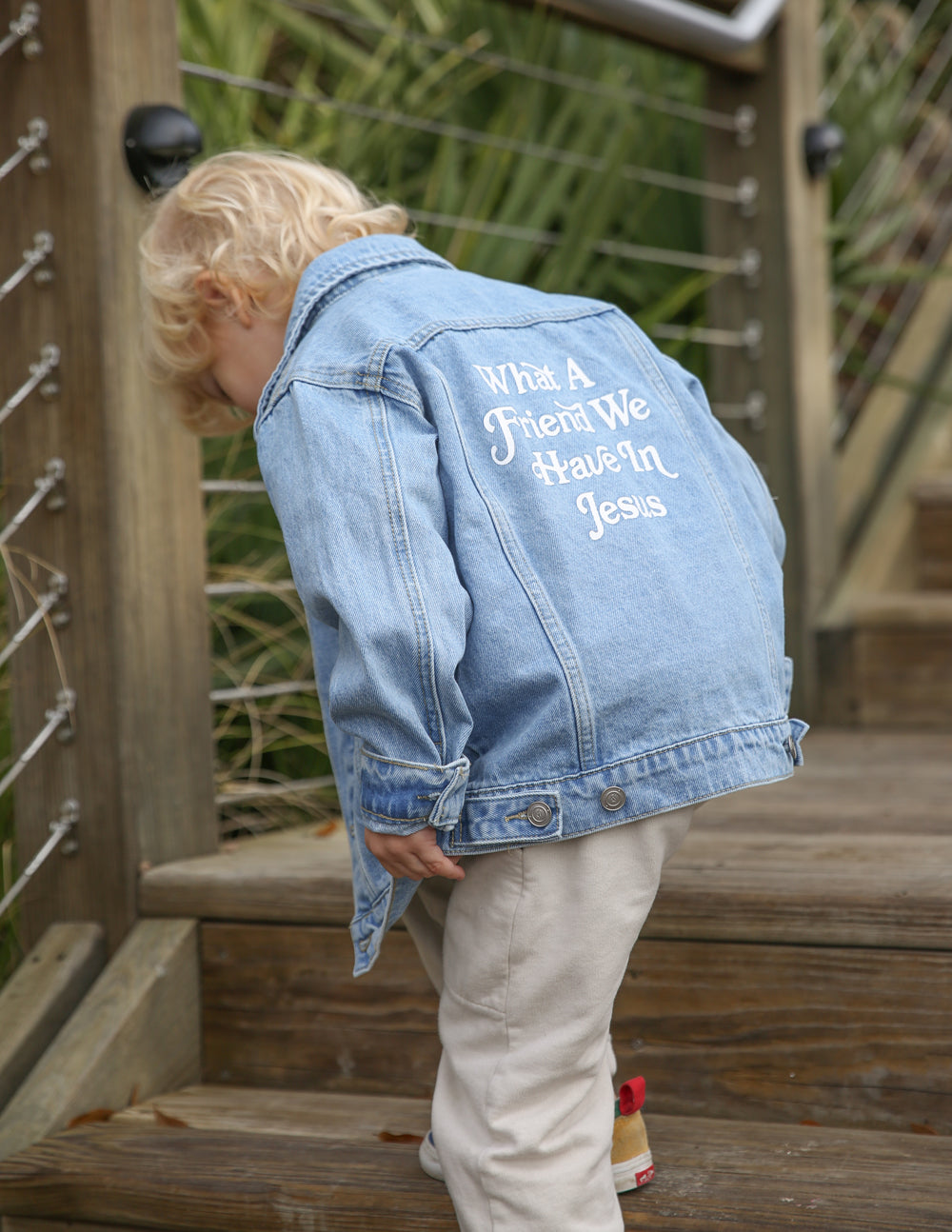 Elevated Faith What a Friend in Jesus Kids Denim Jacket - AVBL MRKT (11)