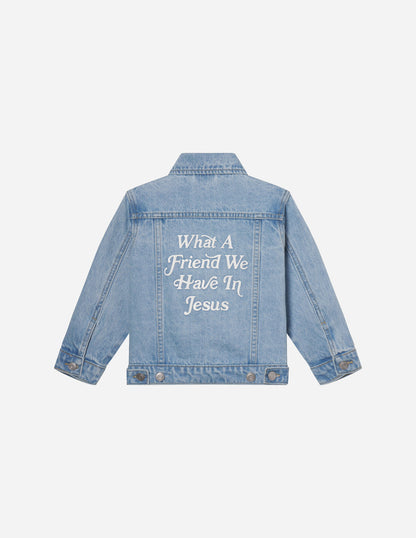Elevated Faith What a Friend in Jesus Kids Denim Jacket - AVBL MRKT (13)