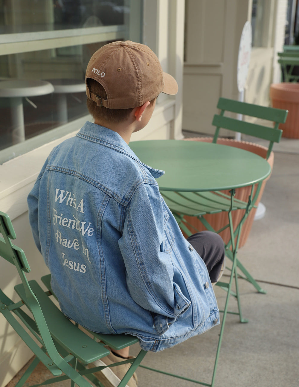 Elevated Faith What a Friend in Jesus Kids Denim Jacket - AVBL MRKT (3)