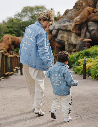 Elevated Faith What a Friend in Jesus Kids Denim Jacket - AVBL MRKT (4)