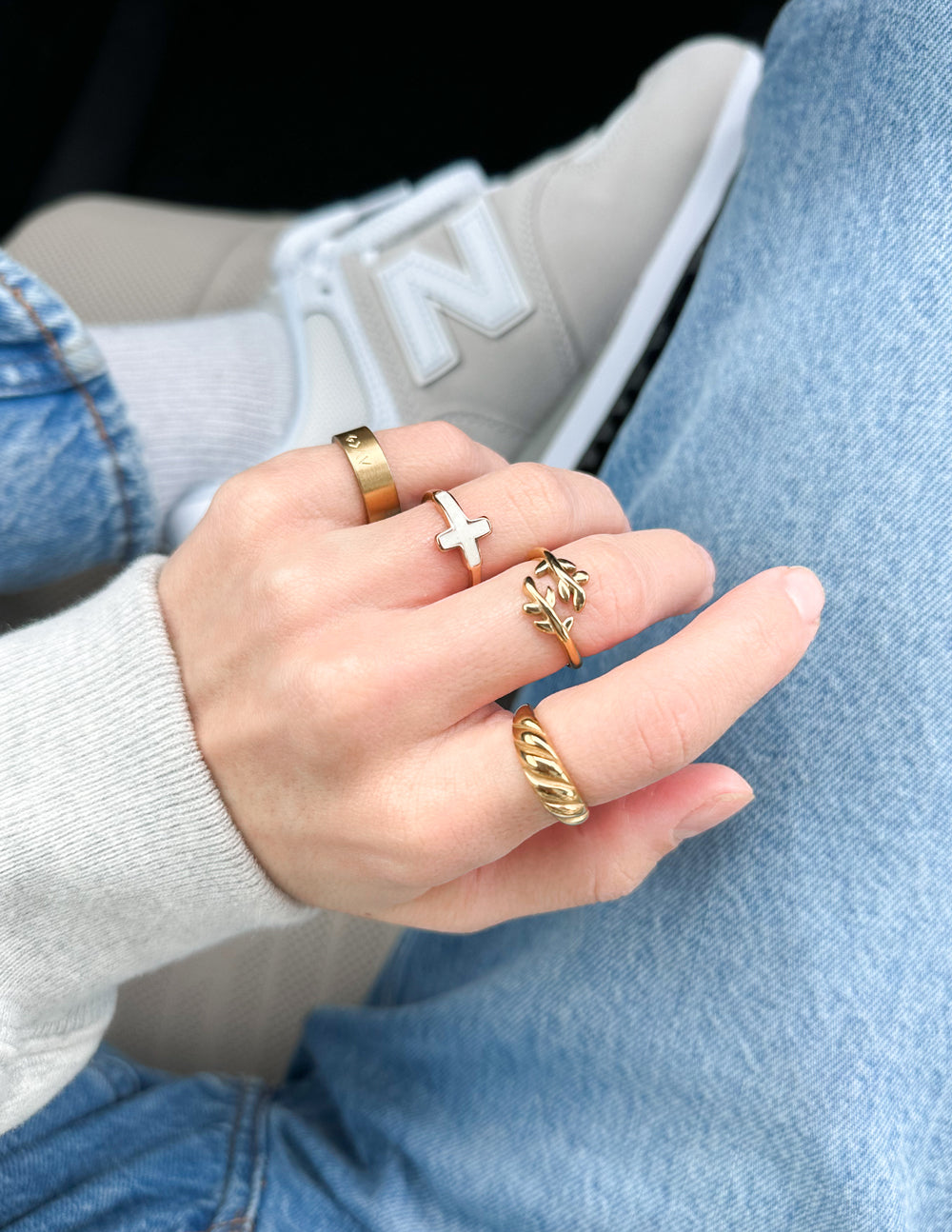 Elevated Faith White Enamel Cross Ring - AVBL MRKT (3)