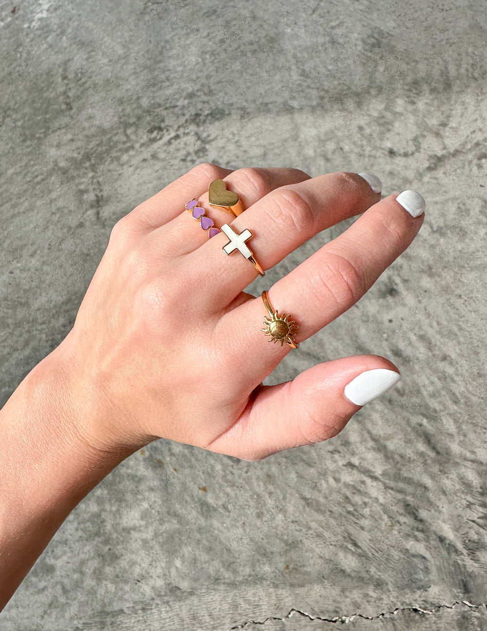 Elevated Faith White Enamel Cross Ring - AVBL MRKT (4)