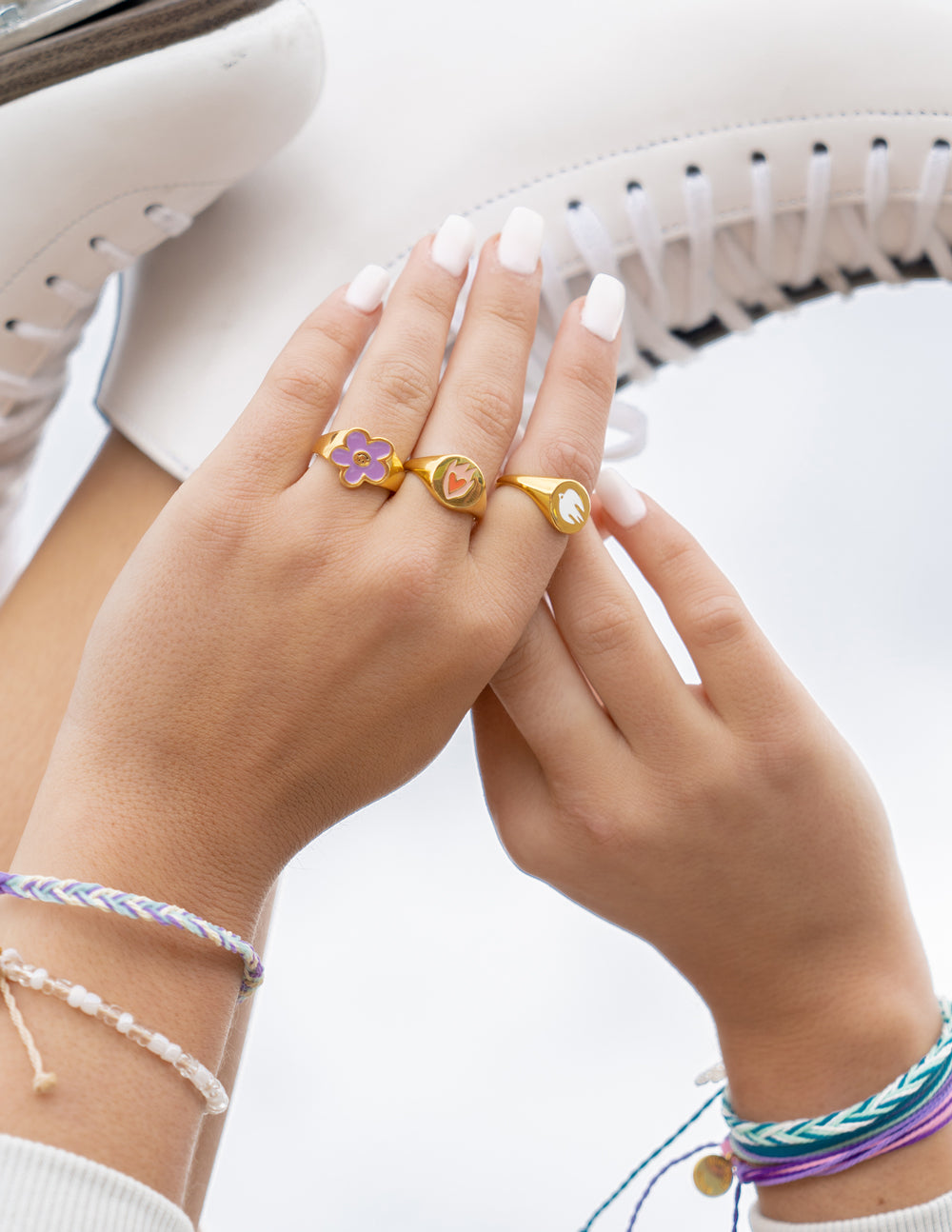Elevated Faith White Enamel Gold Dove Ring - AVBL MRKT (2)