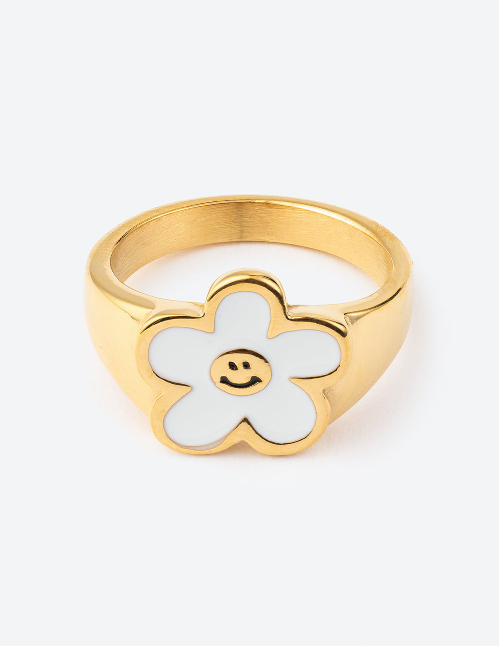 Elevated Faith White Smiley Flower Ring - AVBL MRKT (1)
