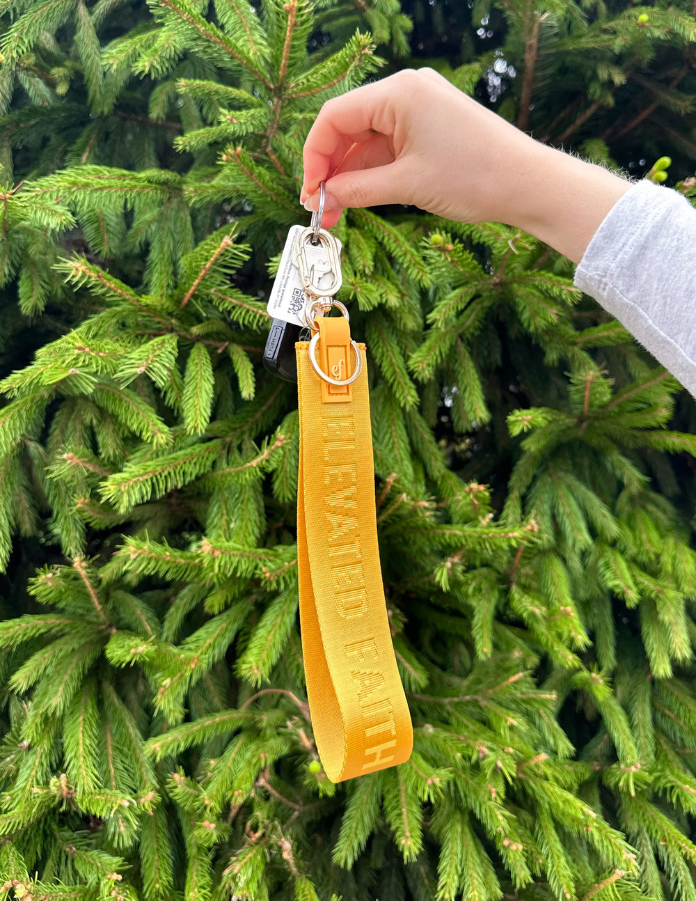 Elevated Faith Yellow Oversized Logo Keychain - AVBL MRKT (4)