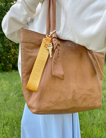 Elevated Faith Yellow Oversized Logo Keychain - AVBL MRKT (5)