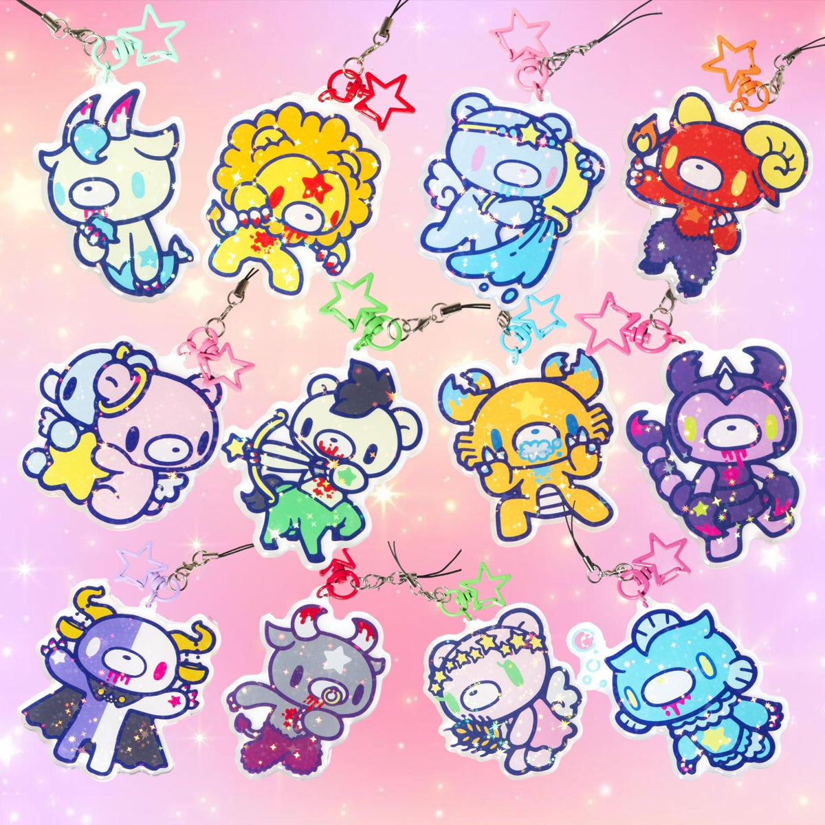 Gloomy Bear Zodiac Keychains - AVBL MRKT (1)