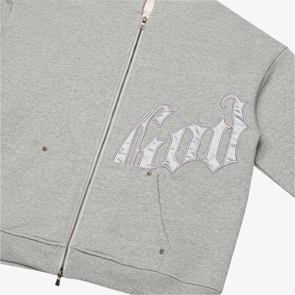 Godspeed 'OG Logo V2' 500 GSM French Terry Sweatsuit Grey / Silver Satin (Hoodie and Sweatpants) [GS005] Casual Fashion Hooded Sweatshirt Sweater Bottoms for Unisex Adult Mens Hypebeast - AVBL MRKT (5)