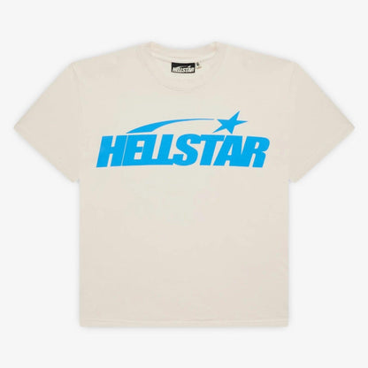 Hellstar T-Shirt 'Classic' White / Blue (SS24) (Gel Print) [HSCC01TEE004-BLU] Casual Fashion Tee Top for Unisex Adult Mens Hypebeast - AVBL MRKT (1)
