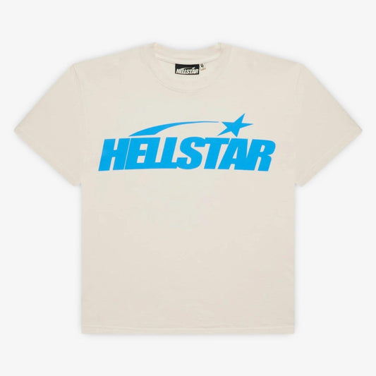 Hellstar T-Shirt 'Classic' White / Blue (SS24) (Gel Print) [HSCC01TEE004-BLU] Casual Fashion Tee Top for Unisex Adult Mens Hypebeast - AVBL MRKT (1)