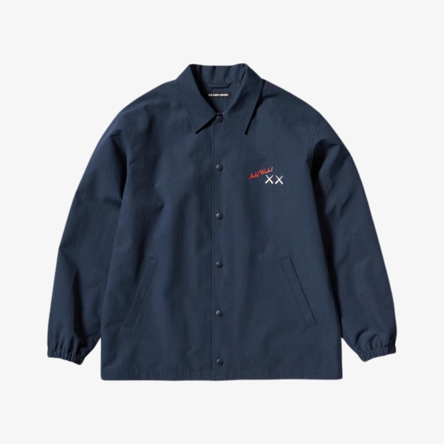 KAWS x Uniqlo x Andy Warhol Coach Jacket Navy Blue (SS24) [476316] Casual Fashion Winter Coat for Unisex Adult Mens Hypebeast - AVBL MRKT (1)