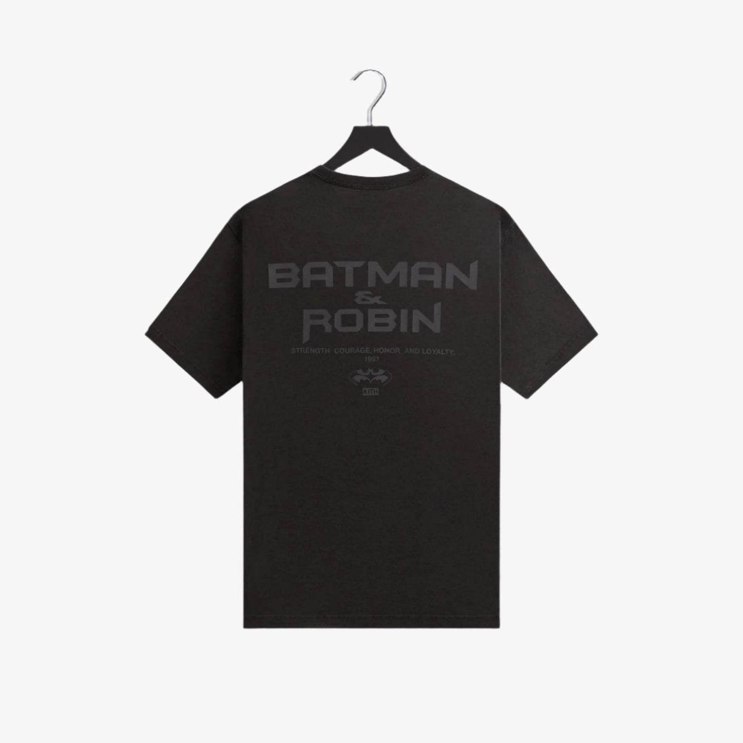 Kith x Batman 'Batman and Robin Logo' Vintage Tee Black (FW24) [KHM032760-001] Casual Fashion T-Shirt Top for Unisex Adult Mens Hypebeast - AVBL MRKT (2)