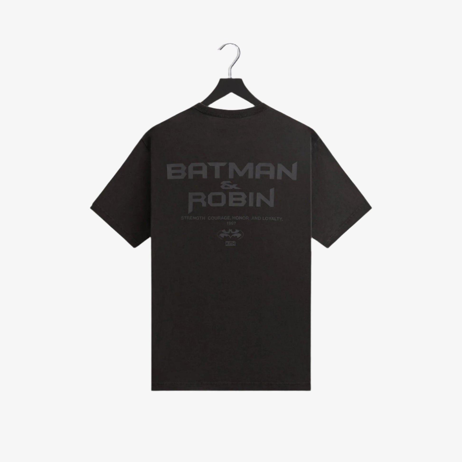 Kith x Batman 'Batman and Robin Logo' Vintage Tee Black (FW24) [KHM032760-001] Casual Fashion T-Shirt Top for Unisex Adult Mens Hypebeast - AVBL MRKT (2)