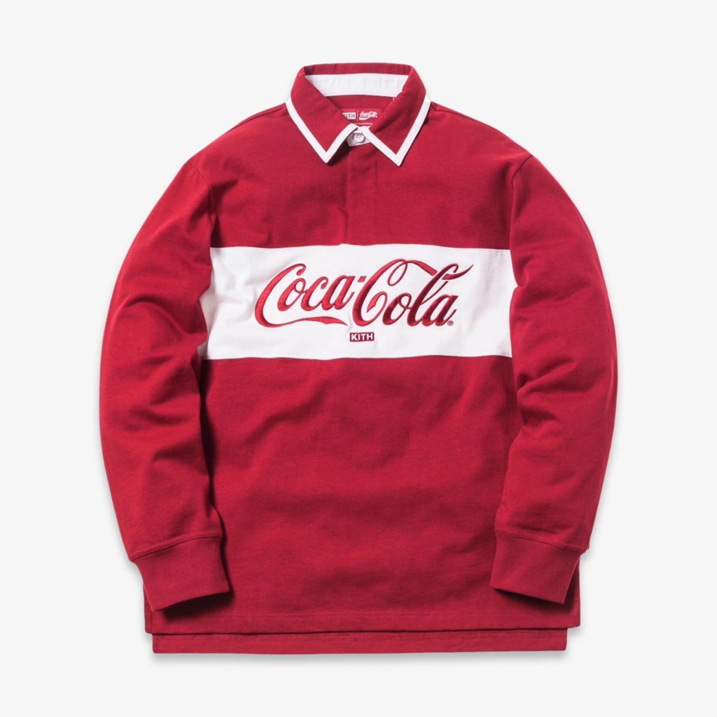 Kith x Coca-Cola Classic Rugby Red (FW18) [KH3317-110] Casual Fashion Polo Top for Unisex Adult Mens Hypebeast - AVBL MRKT (1)