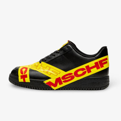 MSCHF TAP3 AF1 Air Force 1 Low 'Black Tape' (2022) [MSCHF-007] Athletic Basketball Casual Fashion Sports Sneakers in Black / Yellow / Red for Unisex Adult Mens - AVBL MRKT (2)
