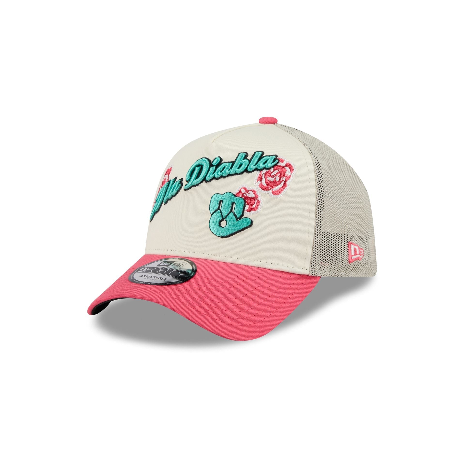 New Era Diablos Rojos del México Two-Tone Pink Rose 9FORTY A-Frame Snapback Hat - AVBL MRKT (1)
