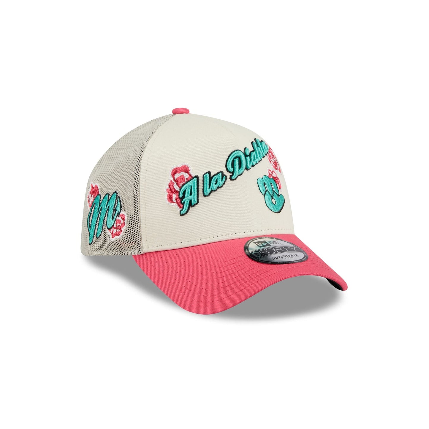 New Era Diablos Rojos del México Two-Tone Pink Rose 9FORTY A-Frame Snapback Hat - AVBL MRKT (3)
