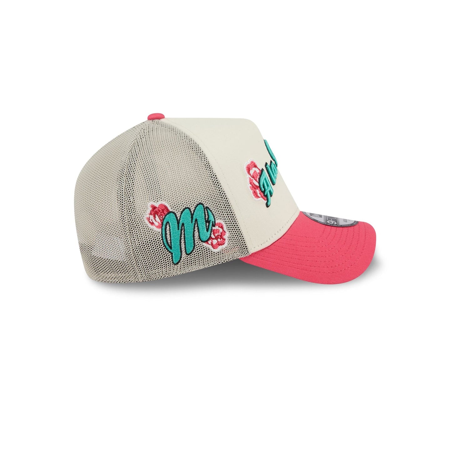 New Era Diablos Rojos del México Two-Tone Pink Rose 9FORTY A-Frame Snapback Hat - AVBL MRKT (5)