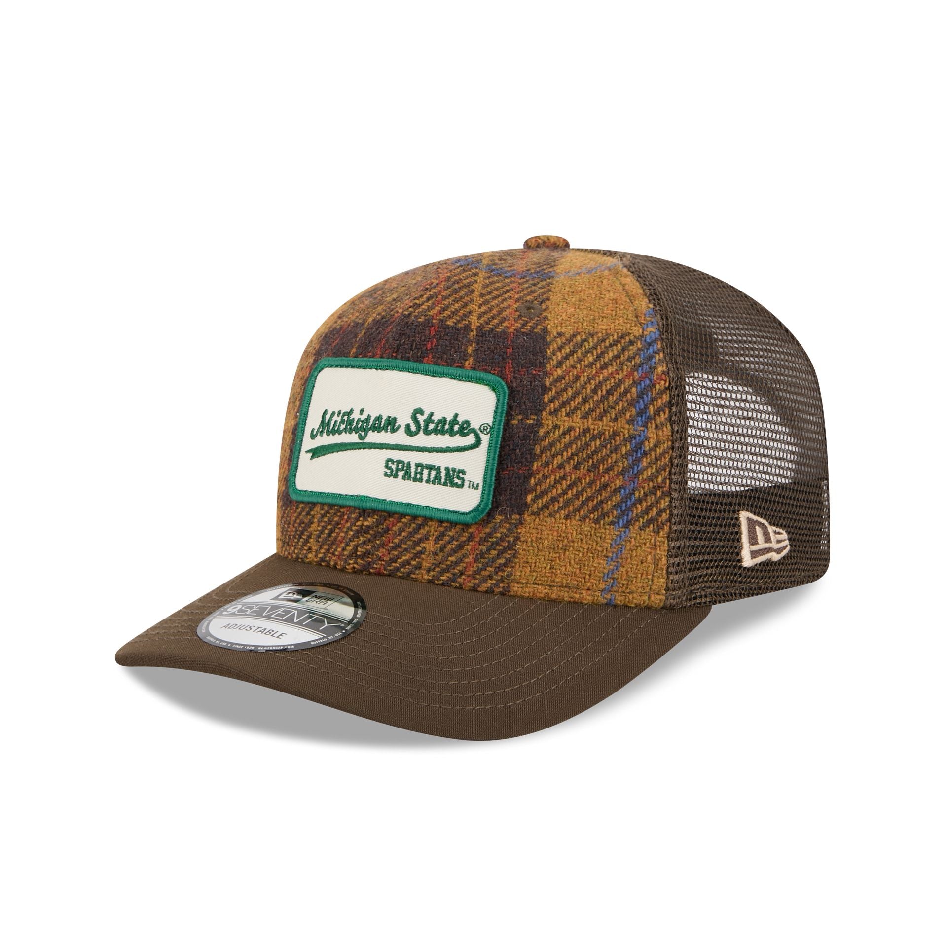 New Era Michigan State Spartans Wool Plaid 9SEVENTY Trucker Hat - AVBL MRKT (1)