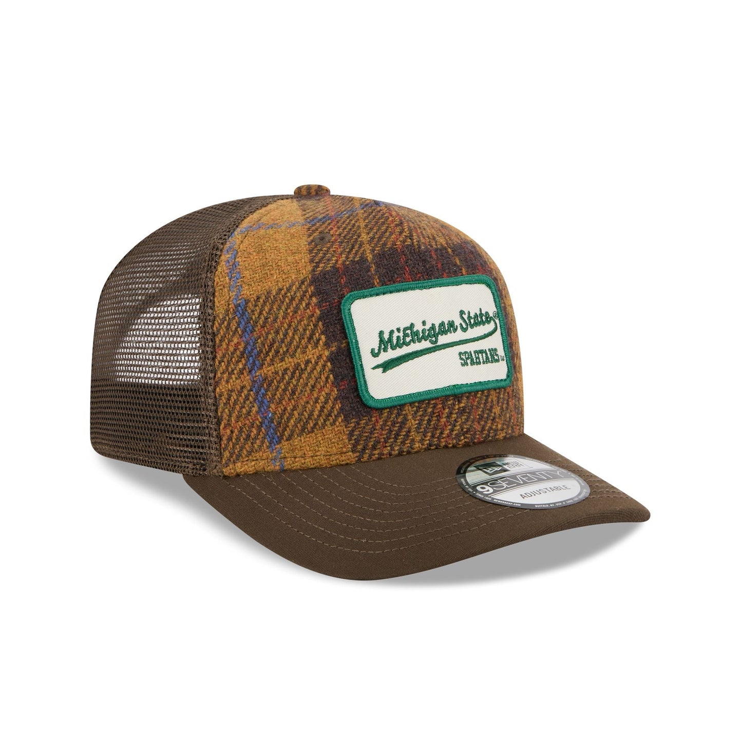 New Era Michigan State Spartans Wool Plaid 9SEVENTY Trucker Hat - AVBL MRKT (3)