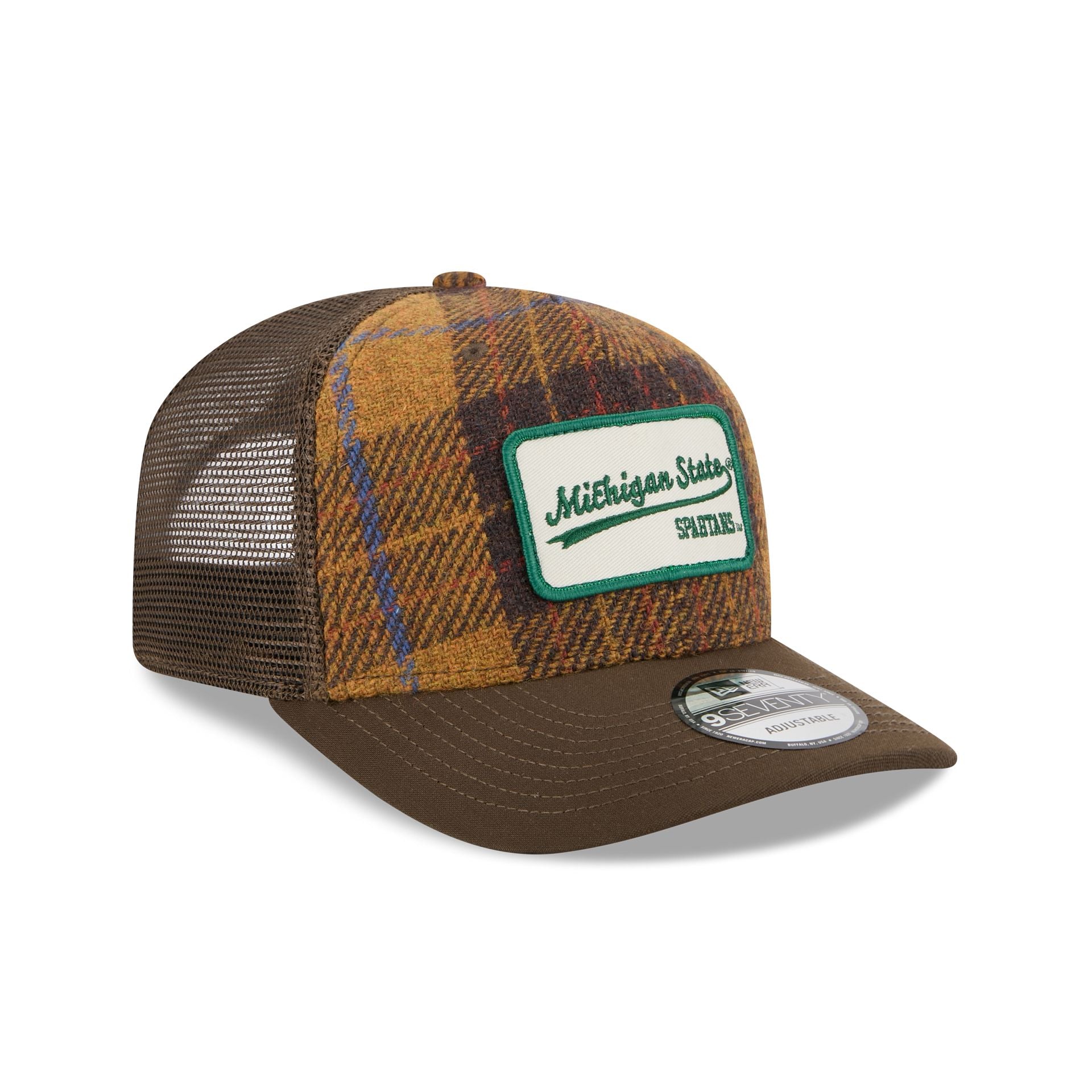 New Era Michigan State Spartans Wool Plaid 9SEVENTY Trucker Hat - AVBL MRKT (3)