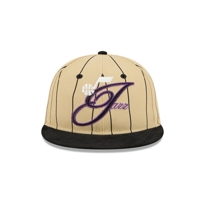 New Era Utah Jazz Pinstripe Script Retro Crown 9FIFTY Adjustable Hat - AVBL MRKT (2)