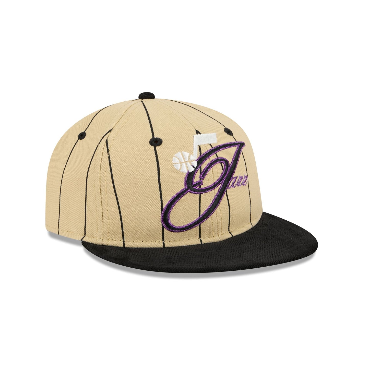 New Era Utah Jazz Pinstripe Script Retro Crown 9FIFTY Adjustable Hat - AVBL MRKT (3)
