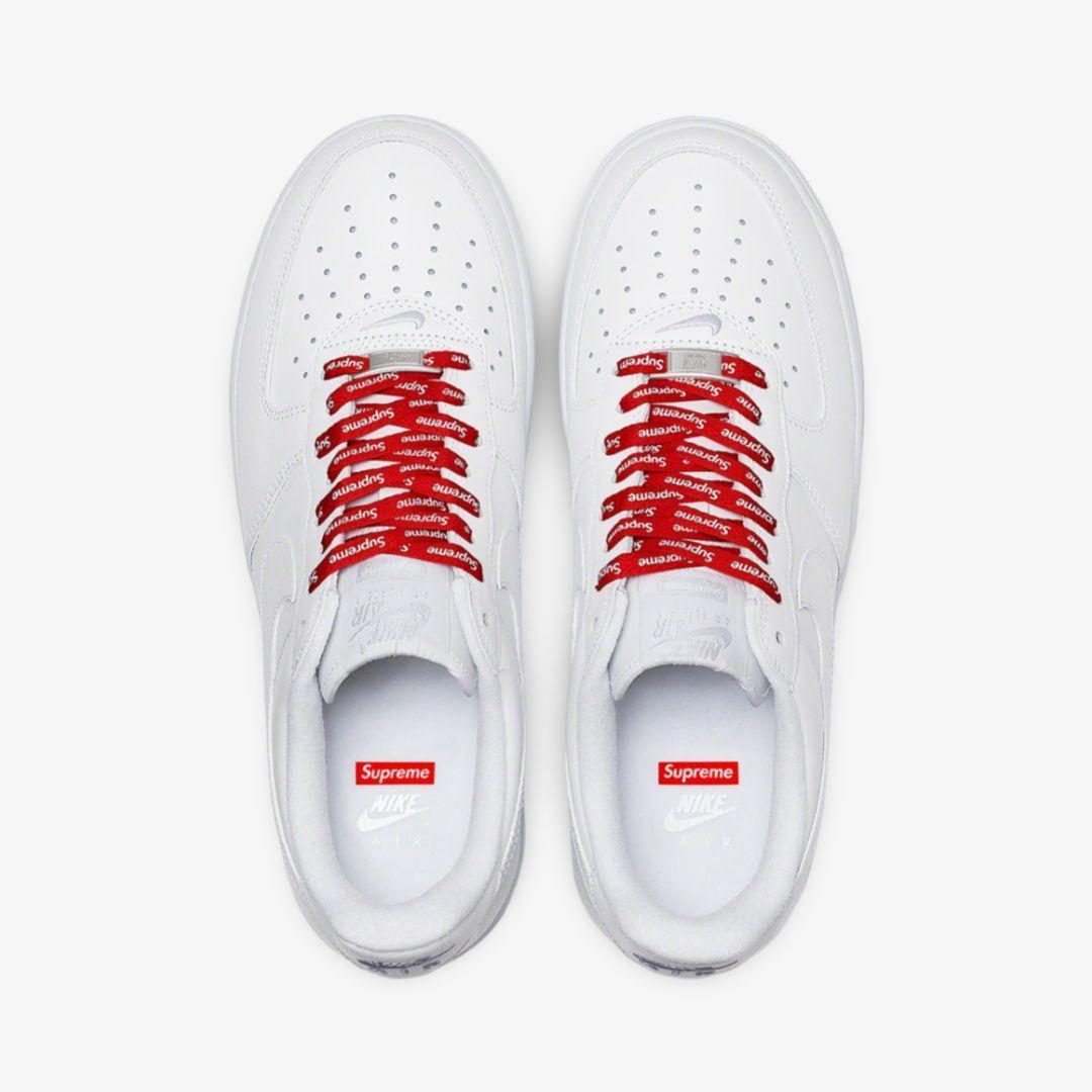 Nike Air Force 1 Low SP x Supreme 'Box Logo' White / Varsity Red [CU9225-100] Athletic Basketball Casual Fashion Sports Sneakers for Unisex Adult Mens - AVBL MRKT (4)