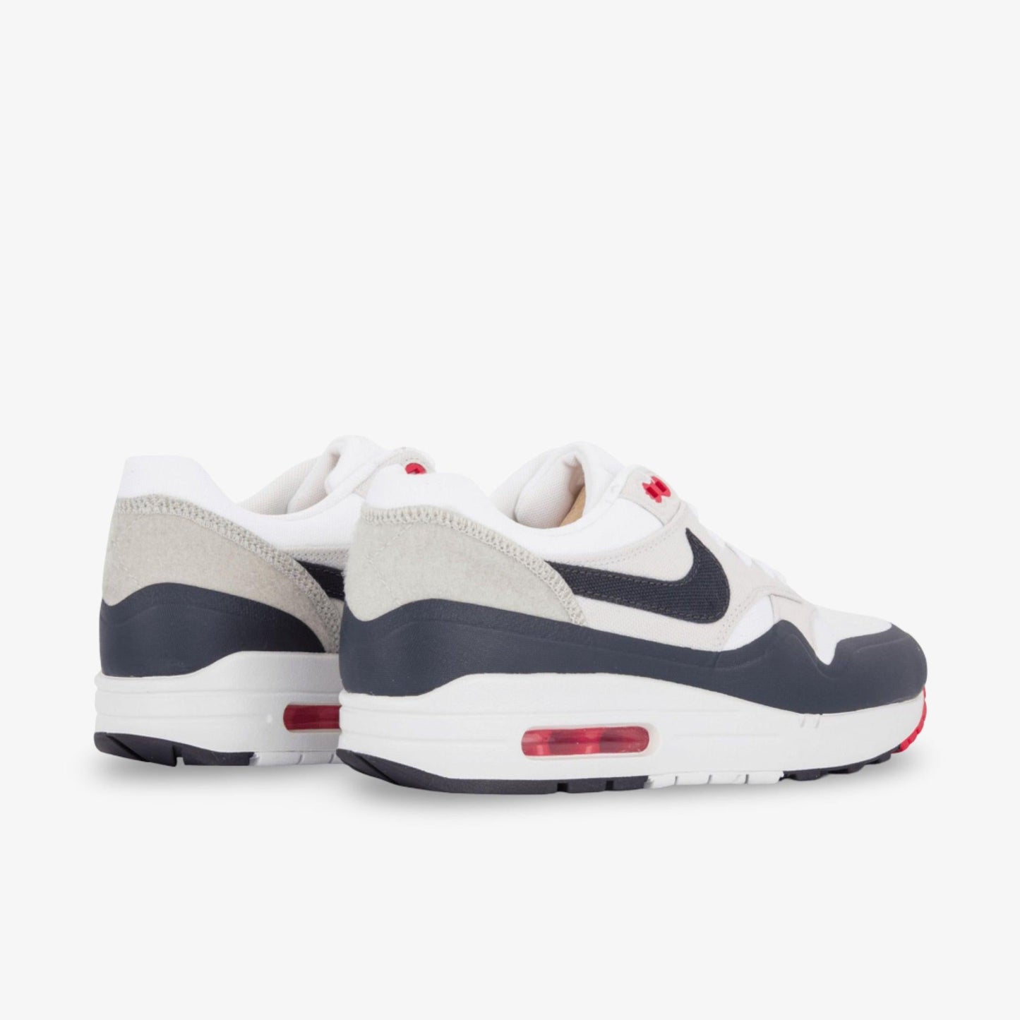 Nike Air Max 1 V SP 'Paris Patch' (2015) [704901-146] Athletic Casual Fashion Running Sports Sneakers in White / Obsidian - University Red for Unisex Adult Mens - AVBL MRKT (4)