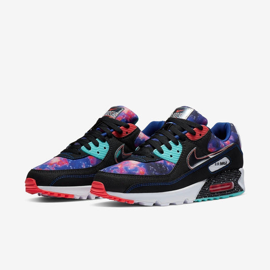 Nike Air Max 90 'Supernova / Galaxy / Big Bang' (2020) [CW6018-001] Athletic Casual Fashion Running Sports Sneakers in Spruce Aura / Flash Crimson - Black - White for Unisex Adult Mens - AVBL MRKT (1)