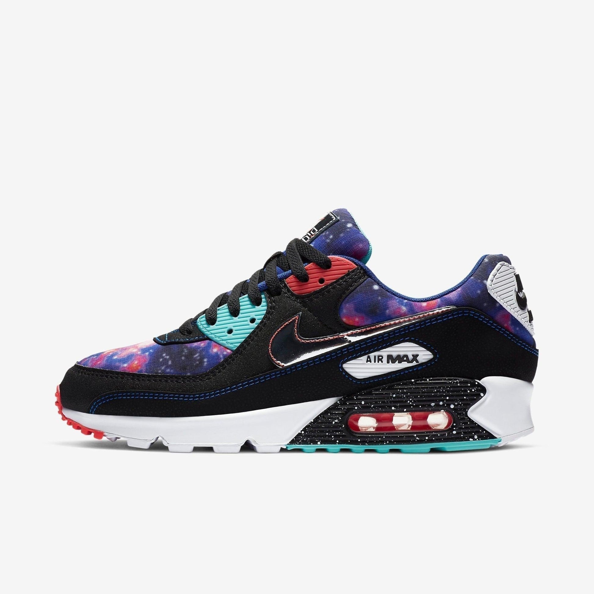 Nike Air Max 90 'Supernova / Galaxy / Big Bang' (2020) [CW6018-001] Athletic Casual Fashion Running Sports Sneakers in Spruce Aura / Flash Crimson - Black - White for Unisex Adult Mens - AVBL MRKT (2)