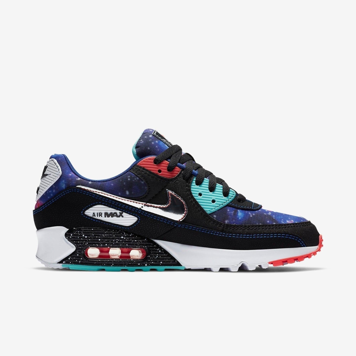 Nike Air Max 90 'Supernova / Galaxy / Big Bang' (2020) [CW6018-001] Athletic Casual Fashion Running Sports Sneakers in Spruce Aura / Flash Crimson - Black - White for Unisex Adult Mens - AVBL MRKT (4)
