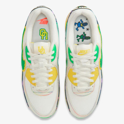 Nike Air Max 90 UOxGD x Grateful Dead x University of Oregon 'Grateful Ducks' (2025) [IM2511-100] Athletic Casual Fashion Running Sports Sneakers in Sail / Green Shock - Yellow Strike for Unisex Adult Mens - AVBL MRKT (5)