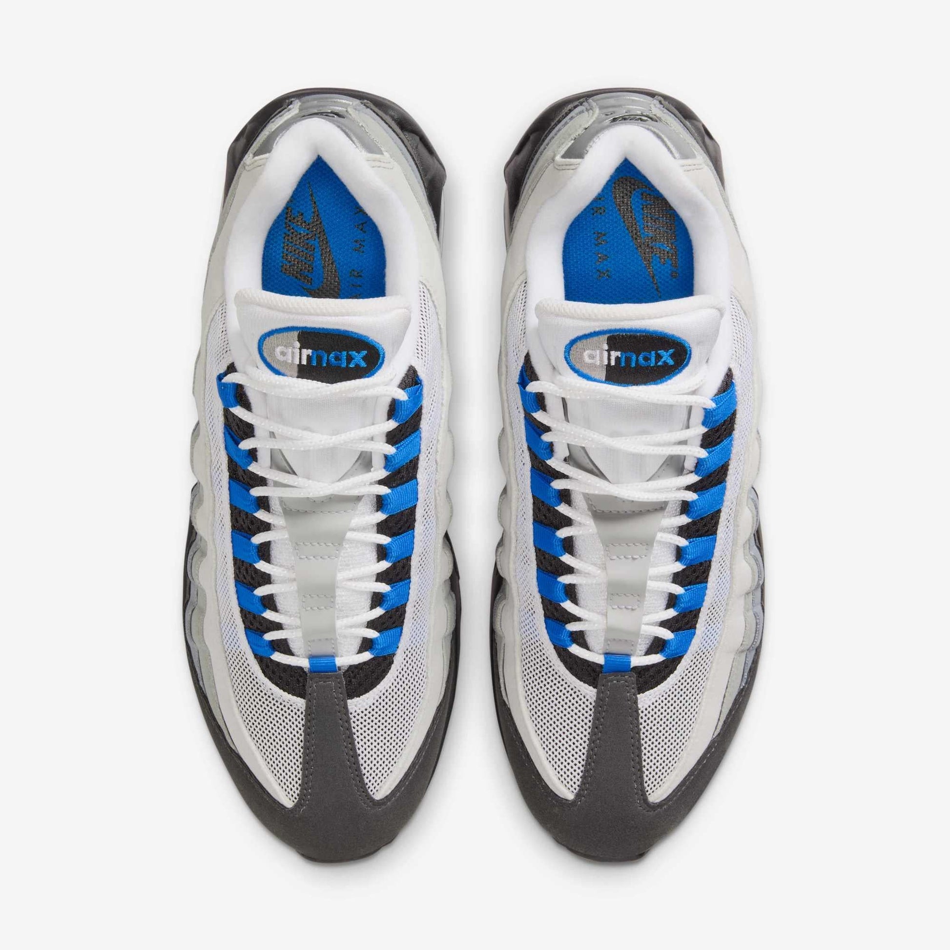 Nike Air Max 95 OG 'Blue Spark' (2025) [IM7410-100] Athletic Casual Fashion Running Sports Sneakers in White / Blue Spark - Neutral Grey - Medium Grey for Unisex Adult Mens - AVBL MRKT (5)