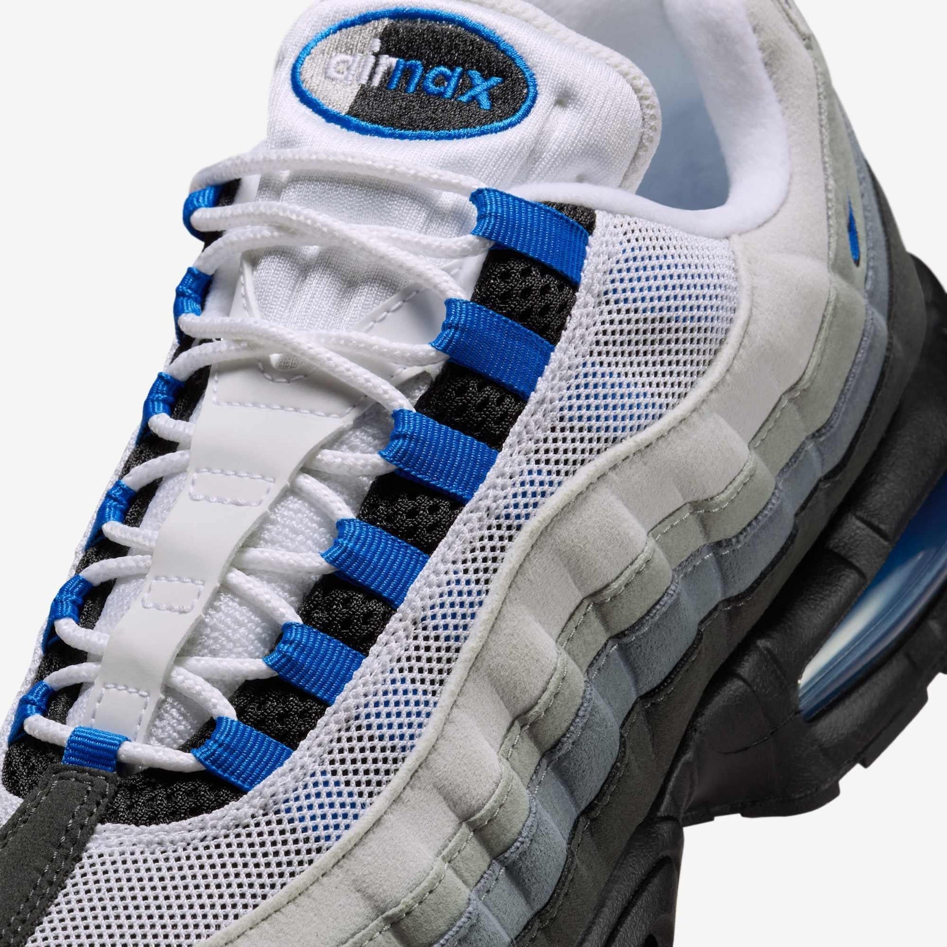 Nike Air Max 95 OG 'Blue Spark' (2025) [IM7410-100] Athletic Casual Fashion Running Sports Sneakers in White / Blue Spark - Neutral Grey - Medium Grey for Unisex Adult Mens - AVBL MRKT (7)