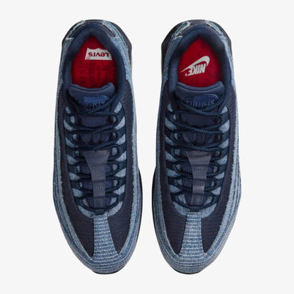Nike Air Max 95 OG x Levi's 'Denim Obsidian' (2025) [HM4743-400] Athletic Casual Fashion Running Sports Sneakers in Obsidian / Obsidian - Gym Red for Unisex Adult Mens - AVBL MRKT (5)