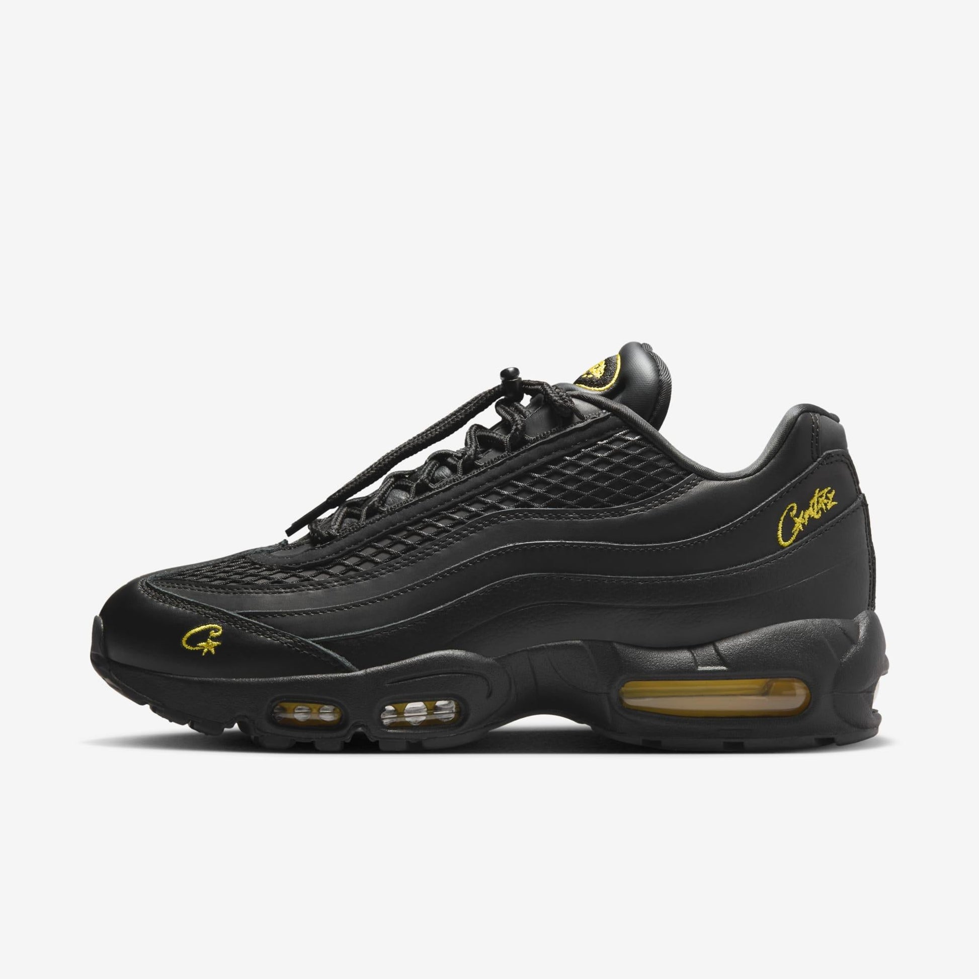 Nike Air Max 95 SP x Corteiz 'Honey Blacks / Rules The World' (2025) [FB2709-003] Athletic Casual Fashion Running Sports Sneakers in Black / Black - Tour Yellow for Unisex Adult Mens - AVBL MRKT (2)
