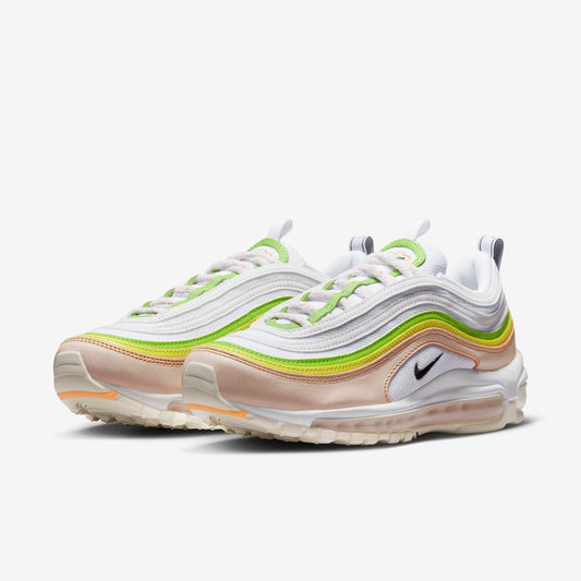 Nike Air Max 97 'Feel Love' (2023) (Womens) [FD0870-100] Athletic Casual Fashion Running Sports Sneakers in White / Black - Pearl Pink for Unisex Adult Female Ladies Girls WMNS - AVBL MRKT (1)