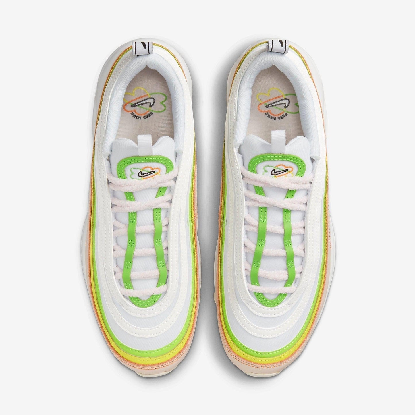 Nike Air Max 97 'Feel Love' (2023) (Womens) [FD0870-100] Athletic Casual Fashion Running Sports Sneakers in White / Black - Pearl Pink for Unisex Adult Female Ladies Girls WMNS - AVBL MRKT (5)