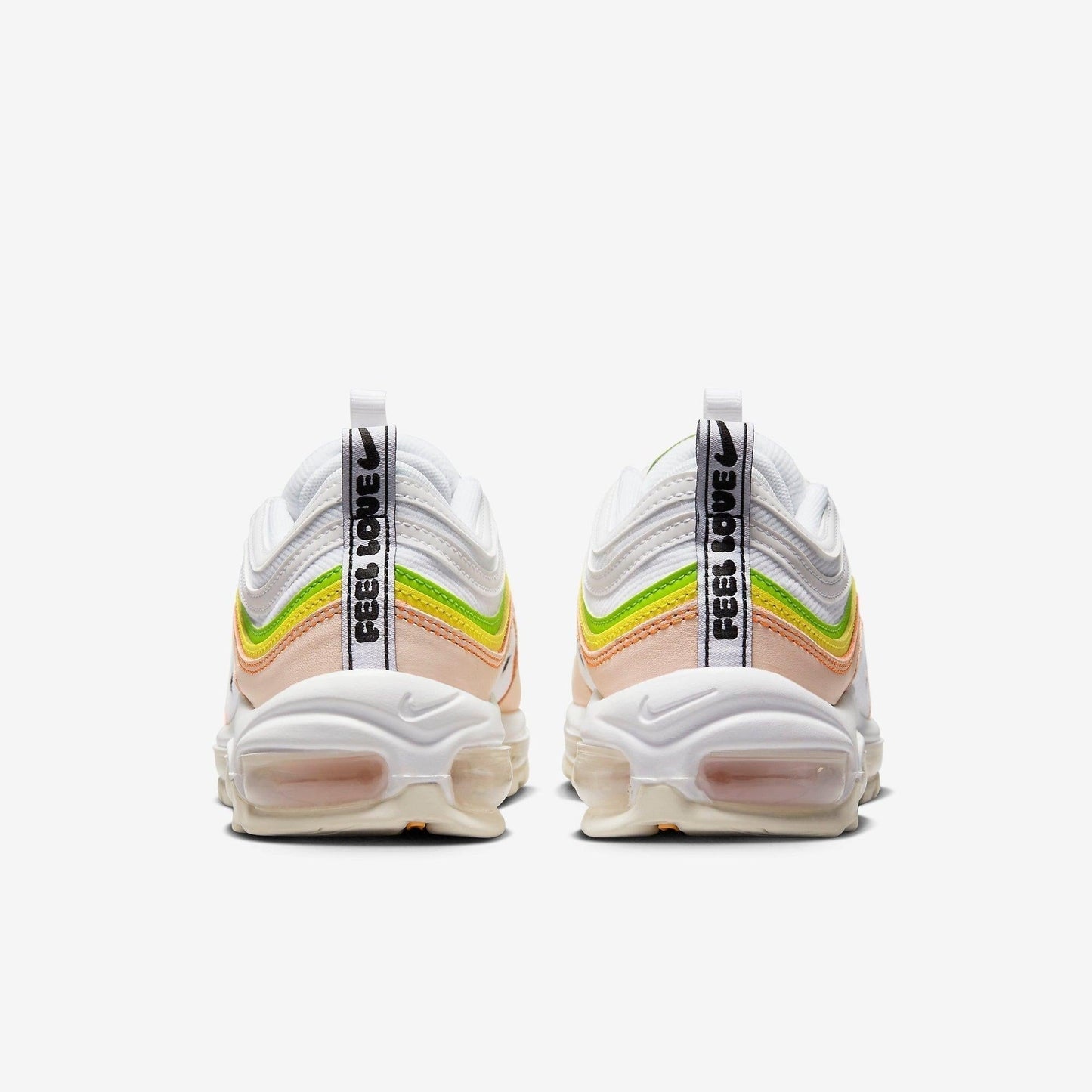 Nike Air Max 97 'Feel Love' (2023) (Womens) [FD0870-100] Athletic Casual Fashion Running Sports Sneakers in White / Black - Pearl Pink for Unisex Adult Female Ladies Girls WMNS - AVBL MRKT (6)