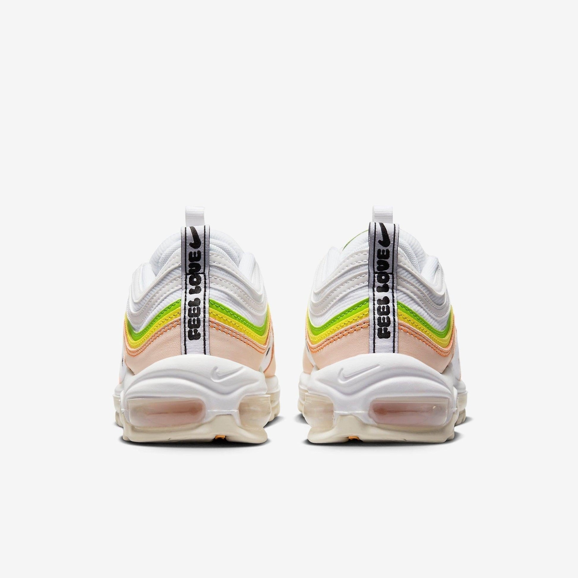 Nike Air Max 97 'Feel Love' (2023) (Womens) [FD0870-100] Athletic Casual Fashion Running Sports Sneakers in White / Black - Pearl Pink for Unisex Adult Female Ladies Girls WMNS - AVBL MRKT (6)