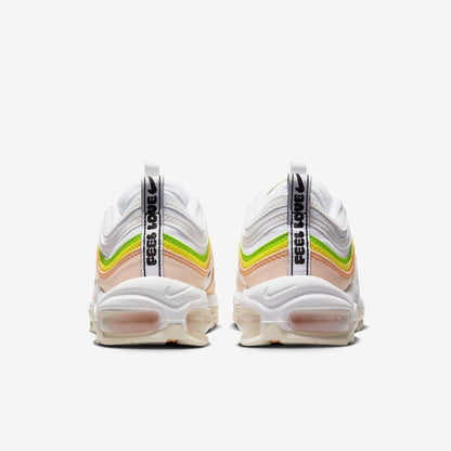 Nike Air Max 97 'Feel Love' (2023) (Womens) [FD0870-100] Athletic Casual Fashion Running Sports Sneakers in White / Black - Pearl Pink for Unisex Adult Female Ladies Girls WMNS - AVBL MRKT (6)
