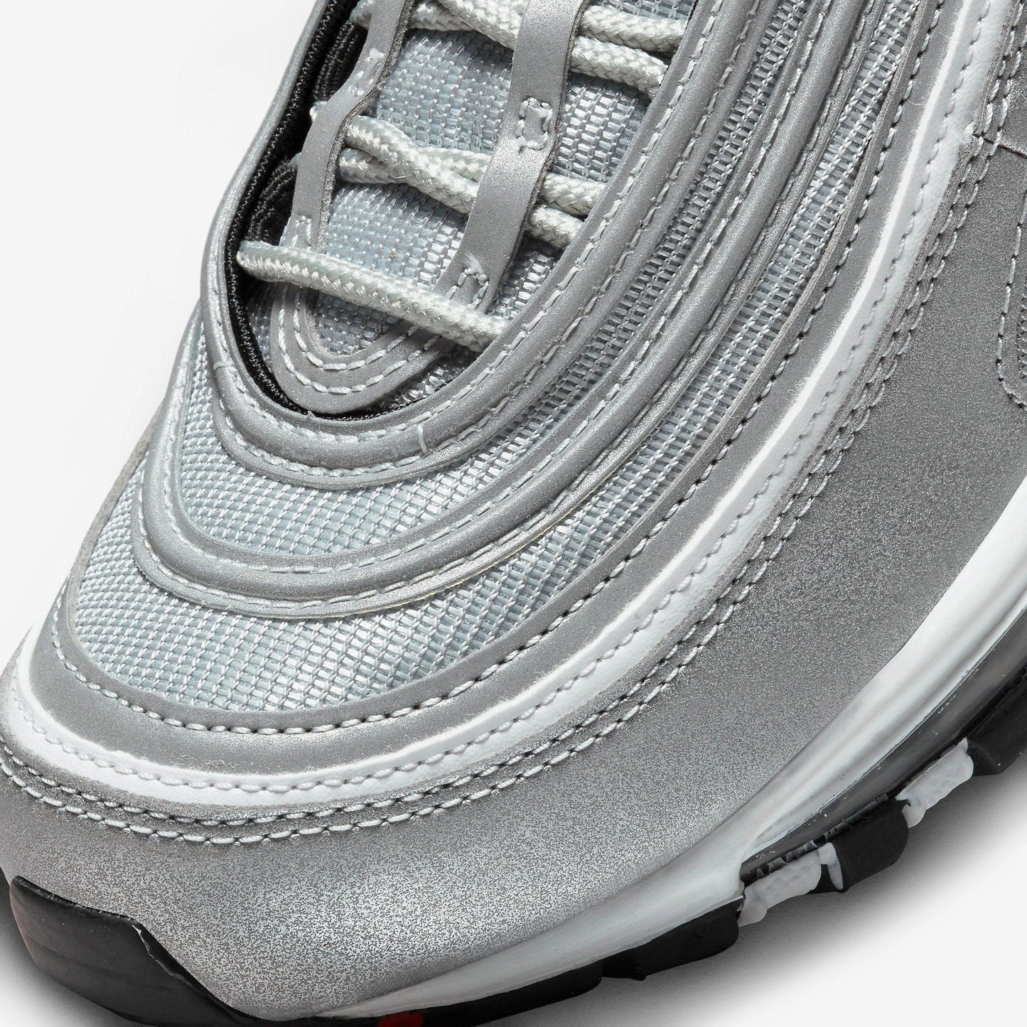 Nike Air Max 97 OG 'Metallic Silver Bullet' (2022) (Womens) [DQ9131-002] Athletic Casual Fashion Running Sports Sneakers in Metallic Silver / Varsity Red for Unisex Adult Female Ladies Girls WMNS - AVBL MRKT (7)