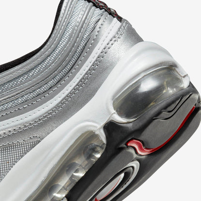 Nike Air Max 97 OG 'Metallic Silver Bullet' (2022) (Womens) [DQ9131-002] Athletic Casual Fashion Running Sports Sneakers in Metallic Silver / Varsity Red for Unisex Adult Female Ladies Girls WMNS - AVBL MRKT (8)
