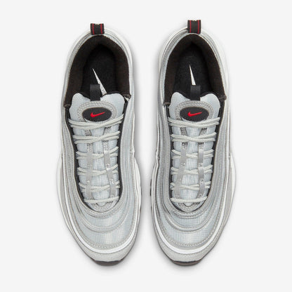 Nike Air Max 97 OG 'Metallic Silver Bullet' (2022) (Womens) [DQ9131-002] Athletic Casual Fashion Running Sports Sneakers in Metallic Silver / Varsity Red for Unisex Adult Female Ladies Girls WMNS - AVBL MRKT (5)