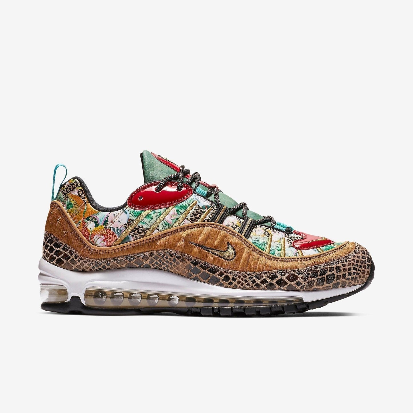 Nike Air Max 98 'CNY Chinese New Year' (2019) [BV6649-708] Athletic Casual Fashion Running Sports Sneakers in Wheat / Metallic Gold - Black for Unisex Adult Mens - AVBL MRKT (4)