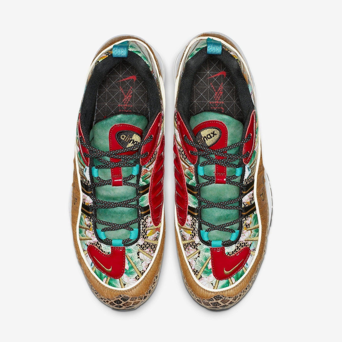 Nike Air Max 98 'CNY Chinese New Year' (2019) [BV6649-708] Athletic Casual Fashion Running Sports Sneakers in Wheat / Metallic Gold - Black for Unisex Adult Mens - AVBL MRKT (5)