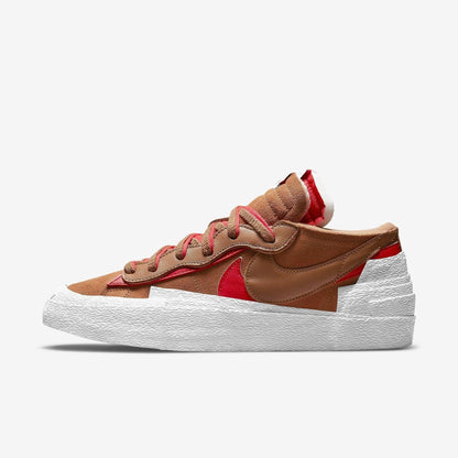 Nike Blazer Low x Sacai 'British Tan' (2021) [DD1877-200] Athletic Basketball Skateboarding Sports Fashion Sneakers in Light British Tan / University Red - White for Unisex Adult Mens - AVBL MRKT (2)