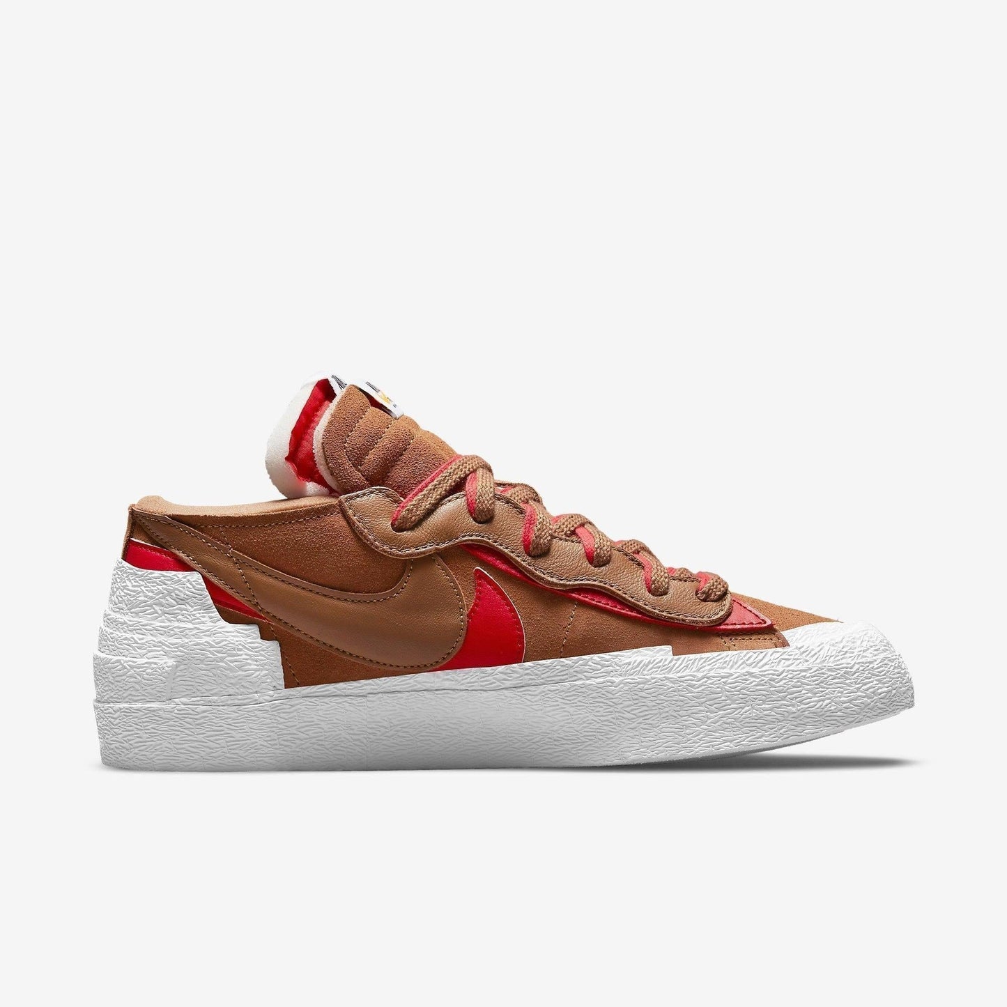 Nike Blazer Low x Sacai 'British Tan' (2021) [DD1877-200] Athletic Basketball Skateboarding Sports Fashion Sneakers in Light British Tan / University Red - White for Unisex Adult Mens - AVBL MRKT (4)