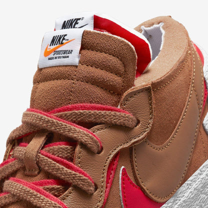 Nike Blazer Low x Sacai 'British Tan' (2021) [DD1877-200] Athletic Basketball Skateboarding Sports Fashion Sneakers in Light British Tan / University Red - White for Unisex Adult Mens - AVBL MRKT (7)
